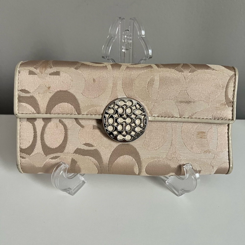 Coach Alexandra Optical Slim Envelope Wallet Ivory Gold